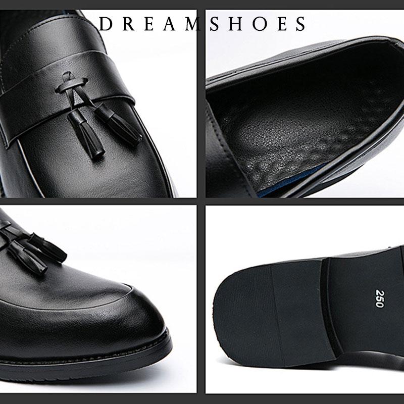 2025 Leather Casual Shoes Men Loafers Luxury Band Slip On Male Dress Shoes Leisure Style Big Size 38-47 Good Wear-resistant Sole