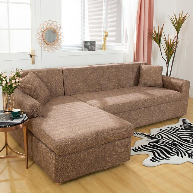 Chaiselongue Sofabezug für Wohnzimmer Dehnbar Eck-Modulsofa Überwürfe 1 2 3 4 -Sitzer Funda Sofa Möbelbezüge für Zuhause