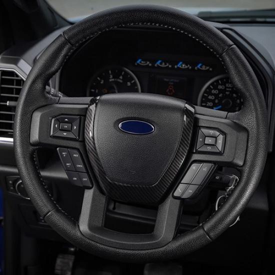 Carbon Fiber Steering Wheel Frame Decor Cover Trim For Ford F150 15+ Accessories