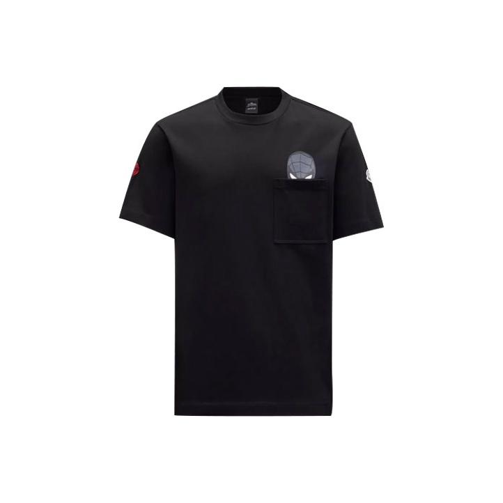 Moncler FW22 Spider-Man Grafisch T-shirt met Korte Mouwen Heren Tops Zwart H20918C000058390T999 XXL