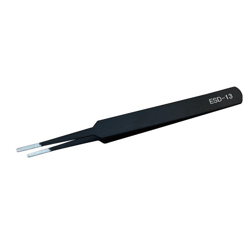 6PCS ESD Anti Static Stainless Steel Tweezers Repair Tools for Electronics Repair Soldering Craft Precision Tweezers Set