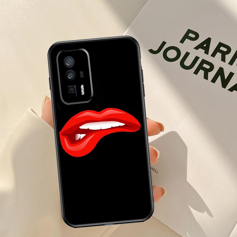 Kiss Me Lips Lipstick Case For Xiaomi 15T 14T 13T Pro 14 15 Ultra 17 Pro Max POCO F8 F7 F5 F6 X3 X5 X6 X7 Pro Coque