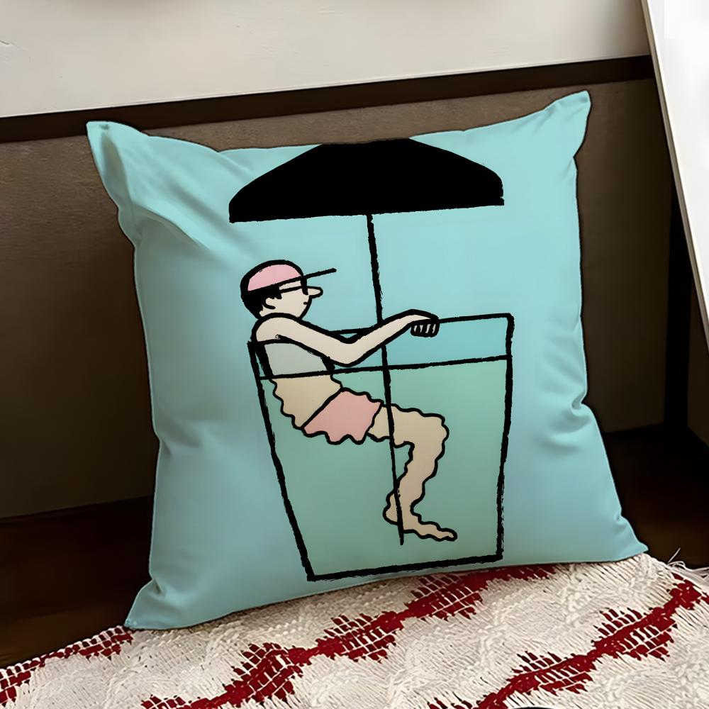 Aesthetic Art JJeanJullien Cushion Cover Reversible Soft Durable Pillow Cover Home Car MultiScene Use for Daily Comfort