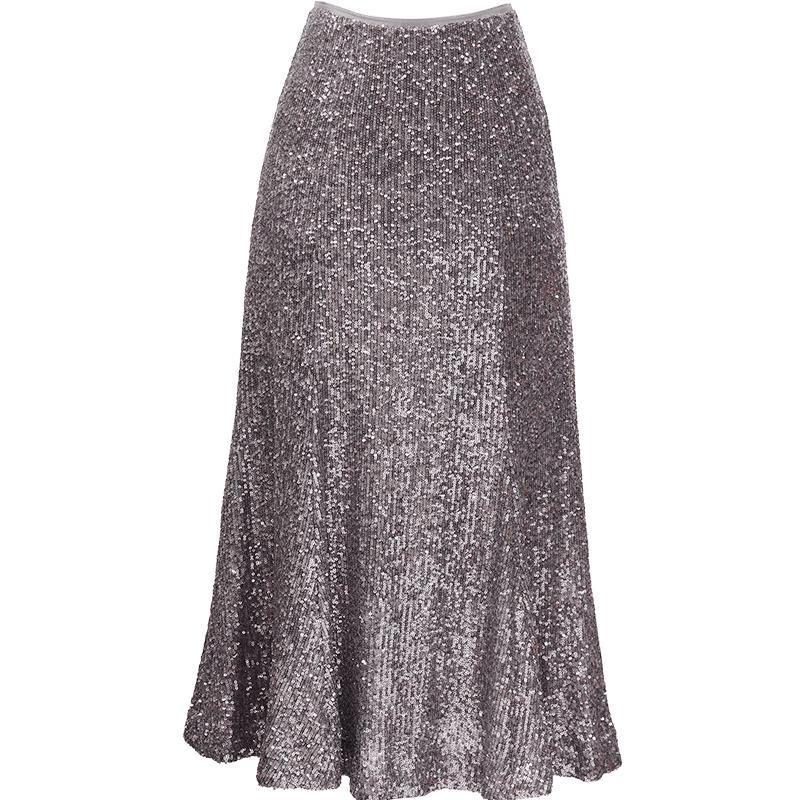 ONLY Women s Sequin High-Waist Fishtail Midi Skirt XS