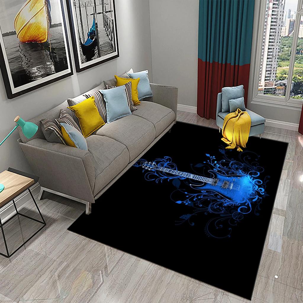 3D Music Carpet Music Instrument Rug for Living Room Bedroom Area Rug Decorative Floor Rugs Carpet Bathroom Non-slip Mat Carpet