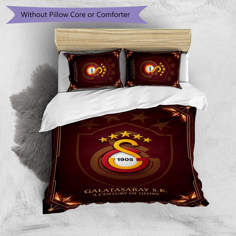 Galatasaray FC Printed 3PCS Bedding Set Breathable Duvet Cover with Pillowcases Decorative Bed Linen for Bedroom Home