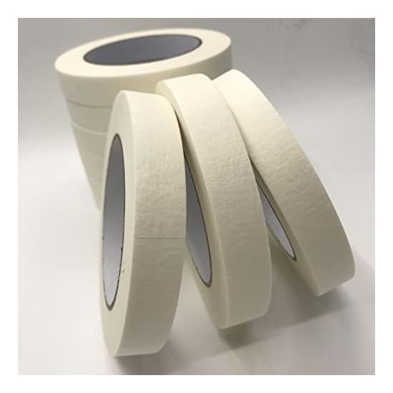 BRANSHERY Masking Tape Permacel Tape, 2-Piece Set, White, Width 25mm x 27.4m