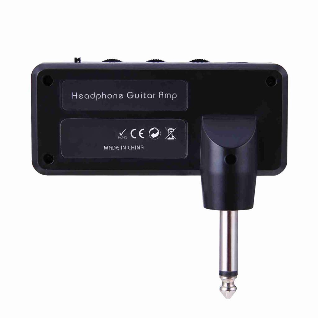 Electric Guitar Headphone Amplifier Amp 3.5mm Headphone Jack Aux In with Heavy Rock Distortion Effect Built in