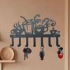Coffee Themed 7 Hook Wall Rack Mug Coat Key Hanger for Kitchen Cafe Hallway Bedroom Decoration Storage