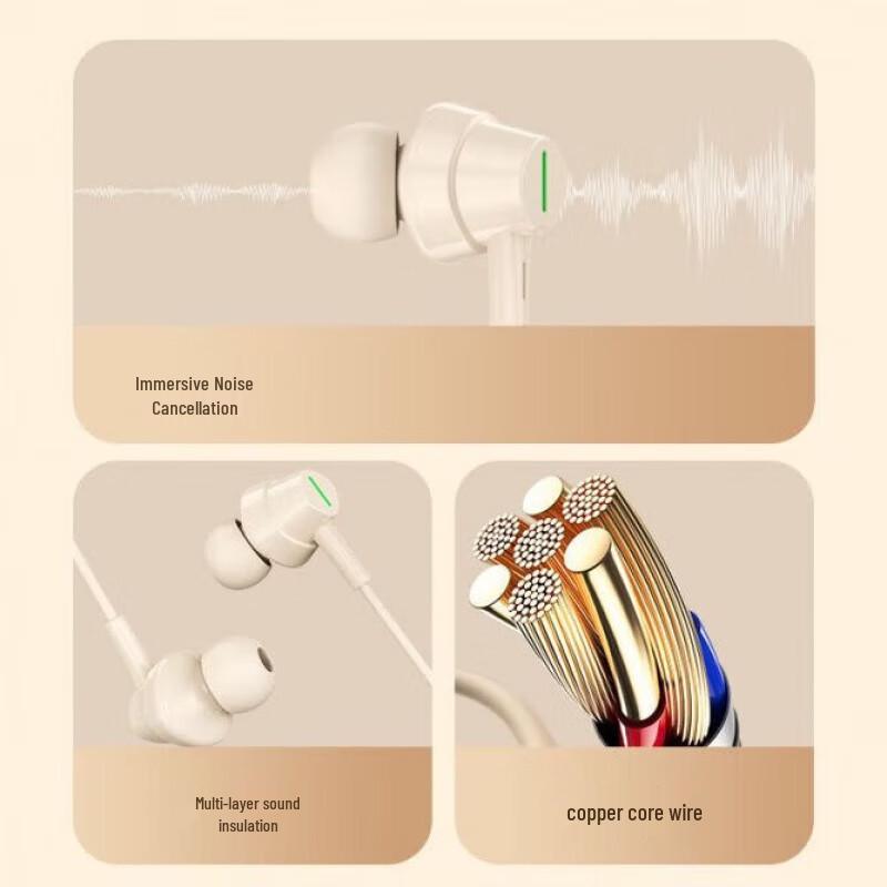 Comfortable In-Ear Wired Earphones with Mic - Long-Wear, No Ear Pressure, Type-C Compatible