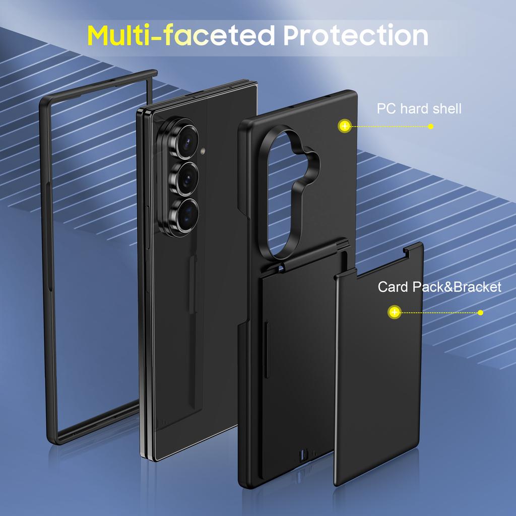 Applicable To Samsung ZFold1Ultra Mobile Phone Case Card Bag Bracket Fold1 Transparent Matte Card Anti-drop Protective Cover