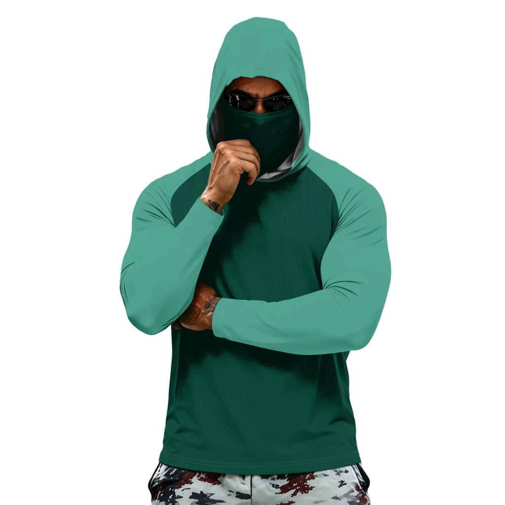 Herren Sommer Schnelltrocknend Langarm T-Shirt Sonnenschutzkleidung Angeln Fitness Sport Hded Langarm Top