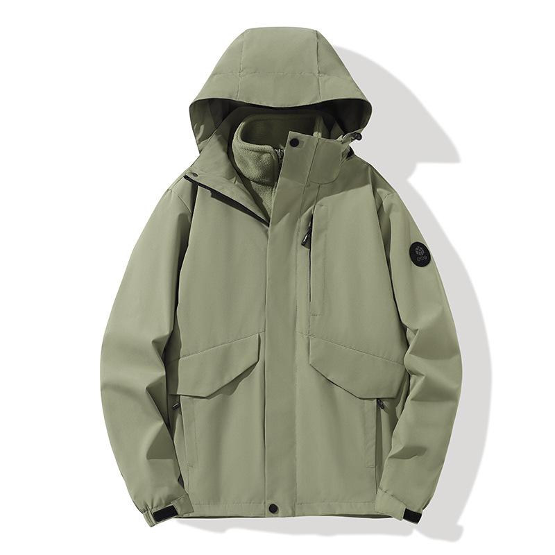 Outdoor Jacket for Women, Three-in-one Removable Graphene Liner, Autumn and Winter Windproof and Waterproof Mountaineering Jacket for Men