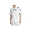 Adidas Logo Striped Round Neck Short Sleeve T-Shirt Men Tops White JJ3868