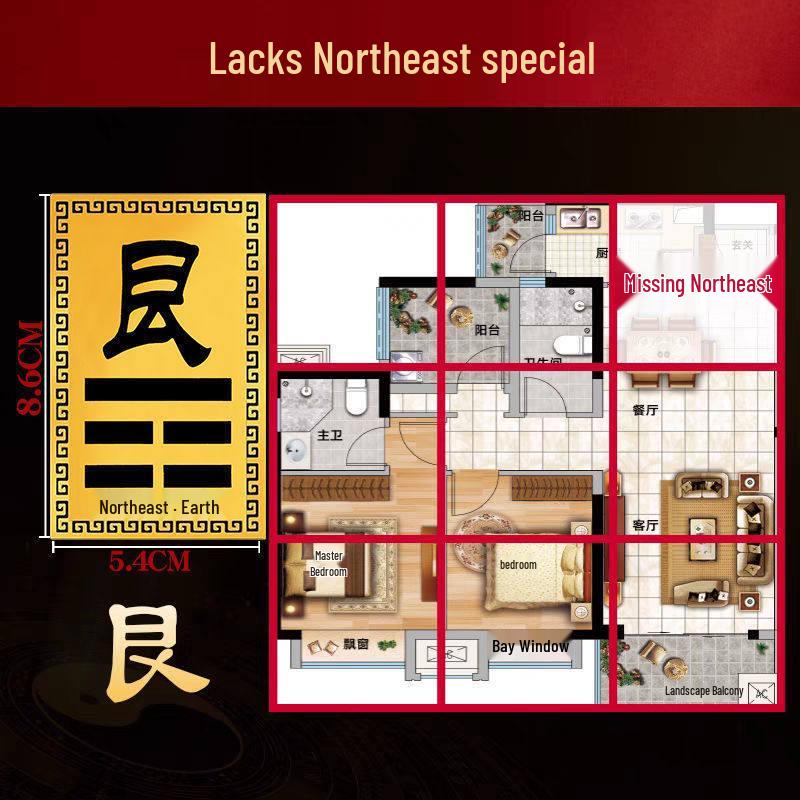 

Qiankun Gua Metal Door Sticker Ornament: Northwest, Northeast, South, Gen, Xun, Li, Kan, Dui, Zhen Patch Plate