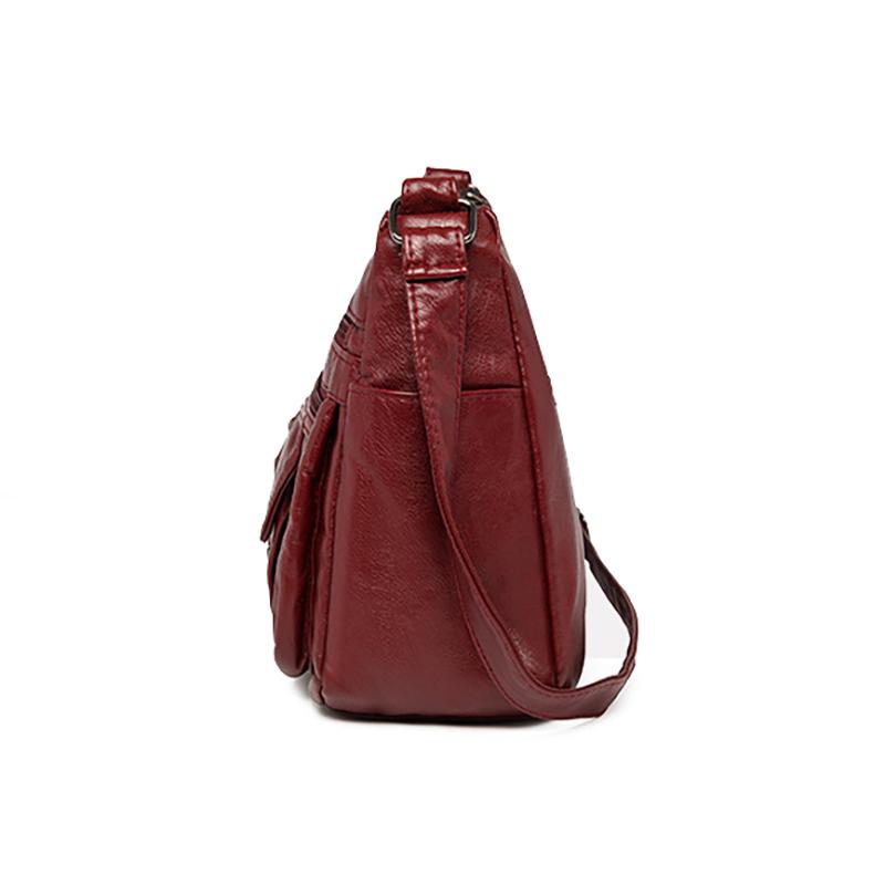 Retro PU Bag Large-capacity Middle-aged Mother Bag Lightweight Leisure Messenger Bag