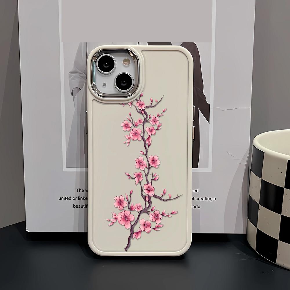 Pink Flowers Phone Case Suitable For IPhone 16 15 Plus 14 13 12 11 Pro Max XS XR 7 8 Case Cover Funda For IPhone 16 15 14 Plus