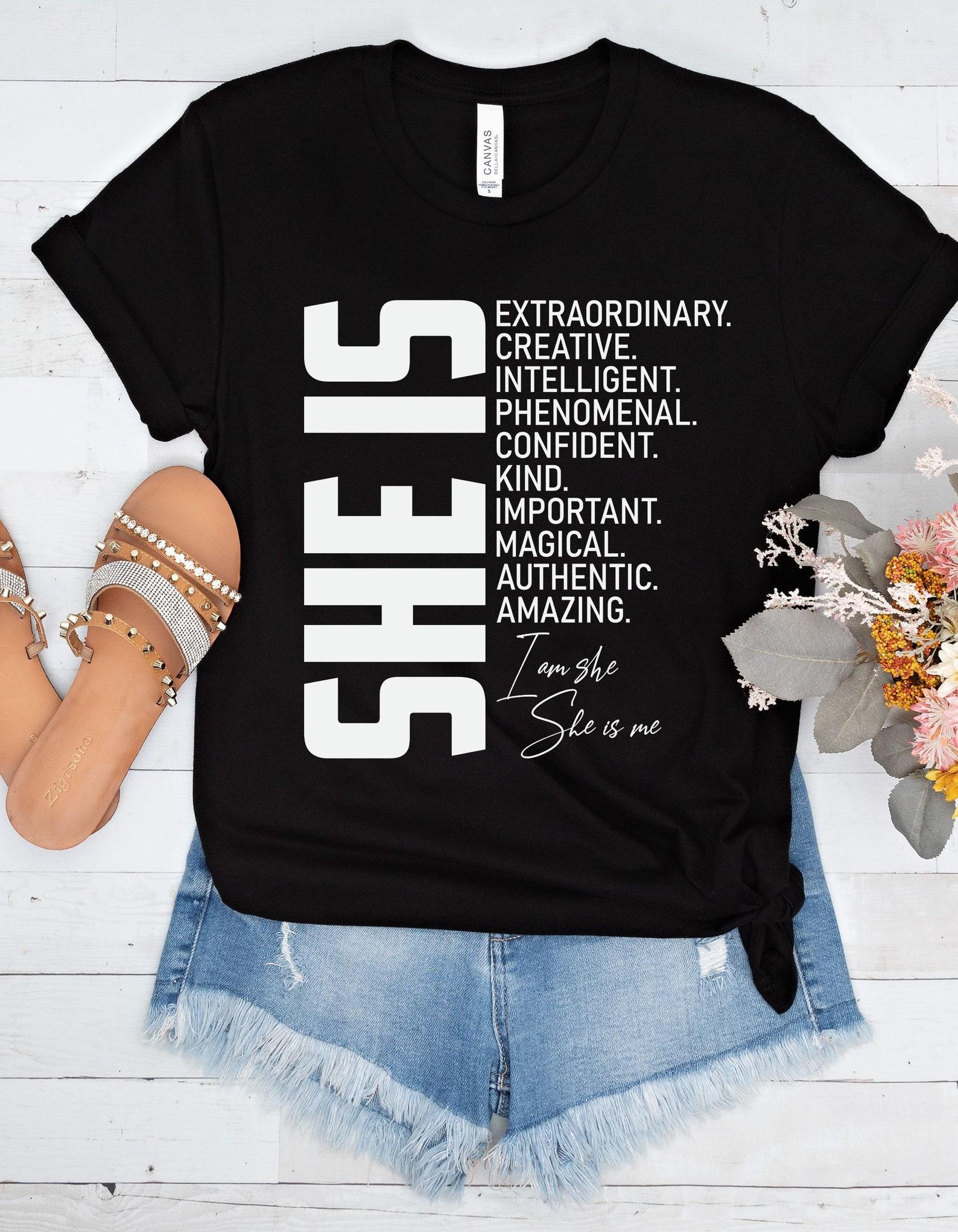 She Is tshirt, she is extraordinary, she is intelligent XL