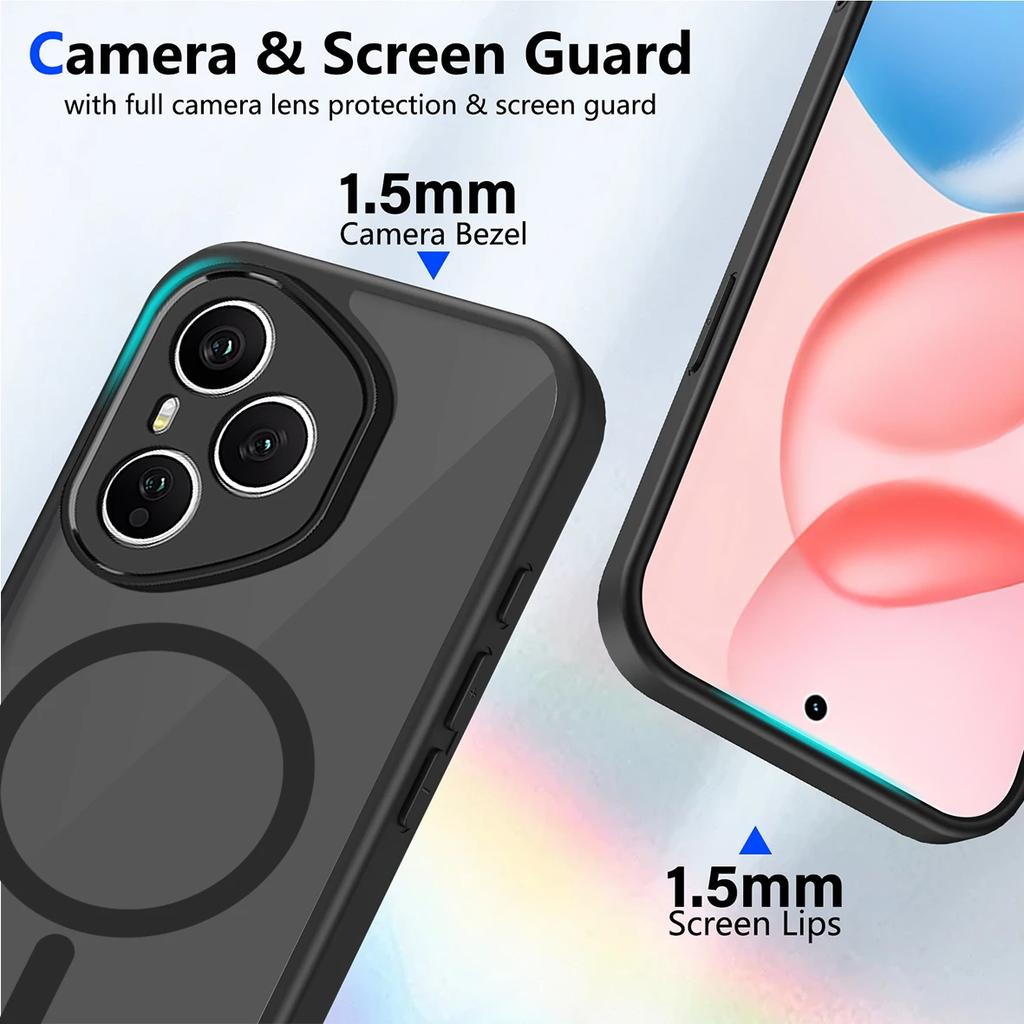 Case For Honor 400 Pro Armor Matte Frosted Clear Magnetic Wireless Charge Cover For Honor 400 Lite X9C X6C X60 Pro 5G Funda