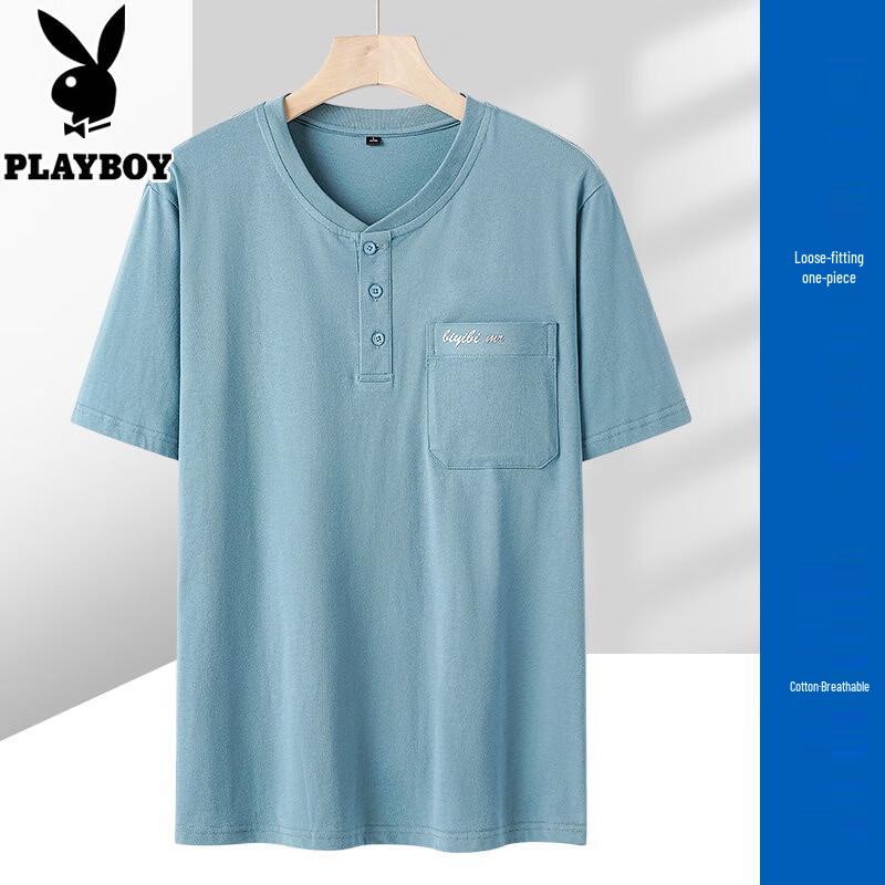 PLAYBOY Men s Pure Cotton V-Neck T-Shirt 3XL