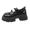 Black Loafers Women's Platform One Pedal 2025 Spring and Autumn New French Japanese JK with Skirt Height-increasing Small Leather Shoes