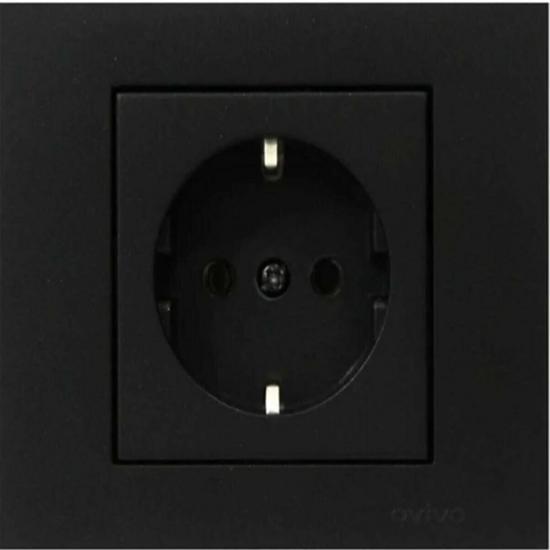 

Розетка Grano Black с заземлением
