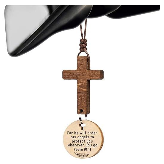

Cross car mirror hanging Christian gift, suitable for men and women чёрный