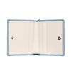 Matt Mini Cowhide Combination Keyring Wallet Sky Blue + Cream