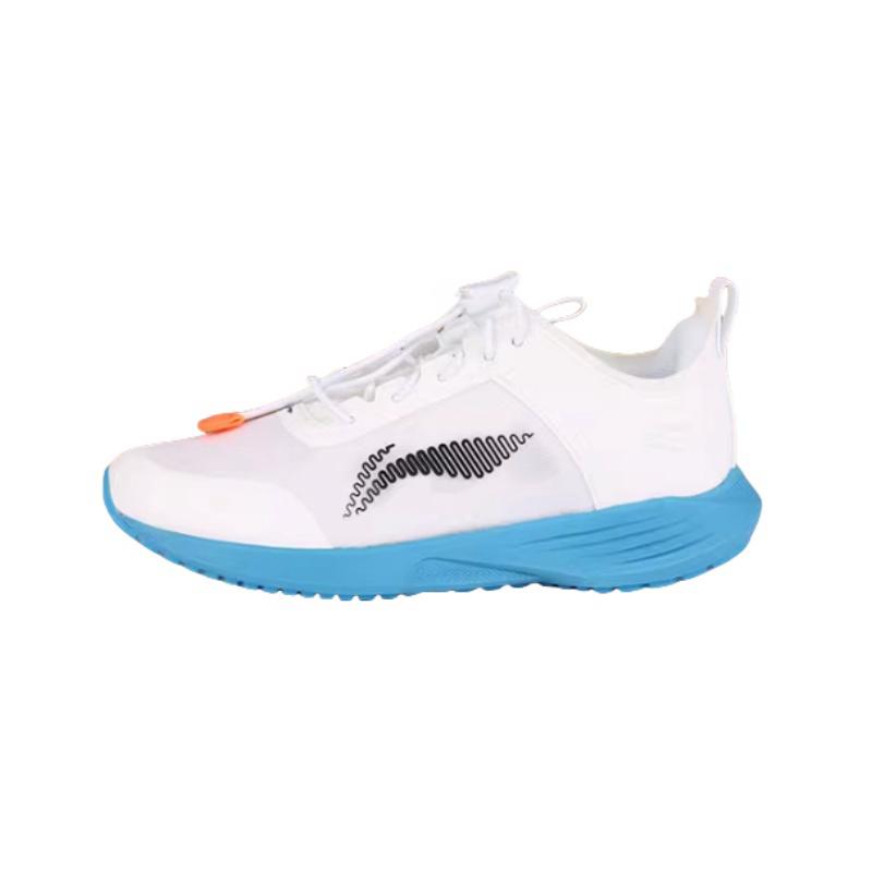 Li Ning Kids Comfortable Non-Slip Shock Absorbing Low-Top Running Shoes Men Running Shoes White Blue YKFU052-3