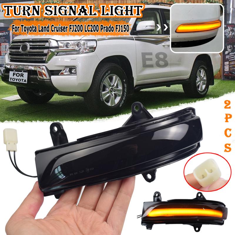 Side Rearview Mirror LED Turn Signal Light Repeater Lamp For Toyota Land Cruiser LC200 FJ200 Prado FJ150 2010-