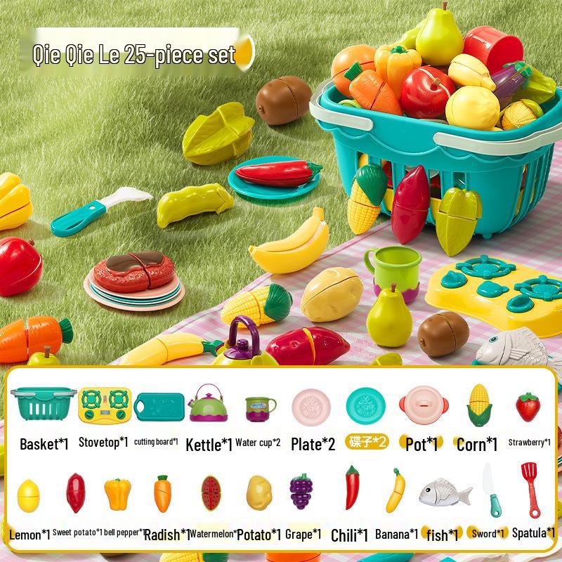 Beiensh Kids' Fruit & Vegetable Cutting Toy: Chewable Playset for Boys and Babies - Gift Idea