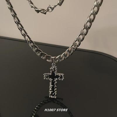 Dark Melting Style Cross Hip-Hop Cuban Necklace - Unisex Clavicle Sweater Chain