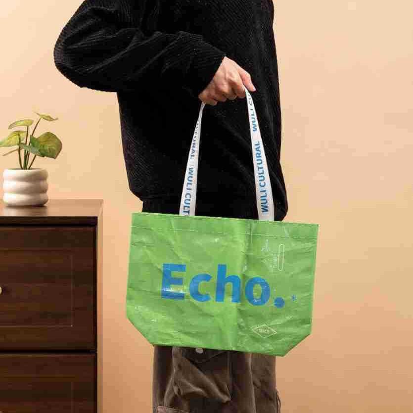 Customizable Logo Waterproof Laminated Woven Tote Bag - Fashionable, Eco-Friendly, and Eye-Catching for Shopping or Gifts