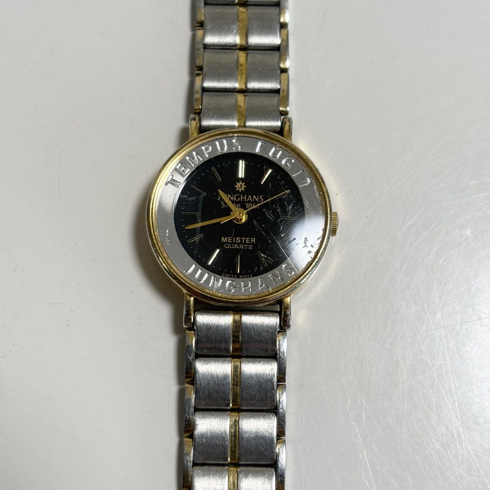 Used [Free Shipping] JUNGHANS/Junghans/Quartz Watch/JE-107L/Silver x Gold x Black/Battery dead/Operation not confirmed/Junk item/Used item