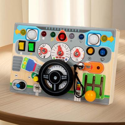 Children's Repair Circuit Busy Toolbox Hand Carry Busy Board Disassembly Wooden Box LED Light Socket Switch Toy