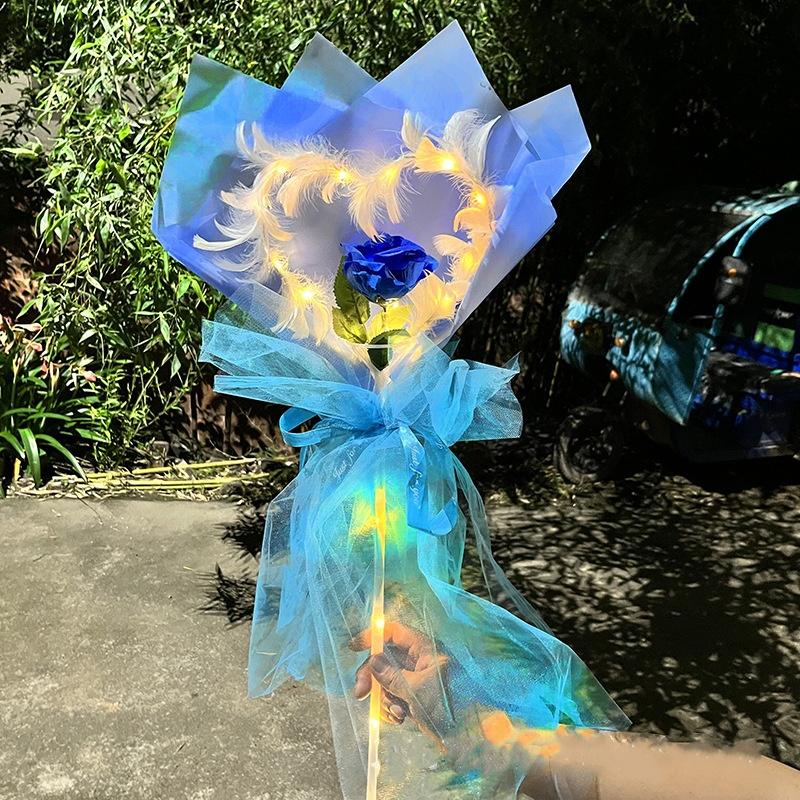 Flower Decoration DIY Kit Valentine's Gift LED Bouquet Flashing LED Handheld Flower Light For Unique Gift Idea Wedding Decor