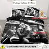 Beauty Theme Down Comforter Cover Set - 2/3pcs, Soft Comfortable Breathable, Black and White Style Printed Bedding Set, Biker