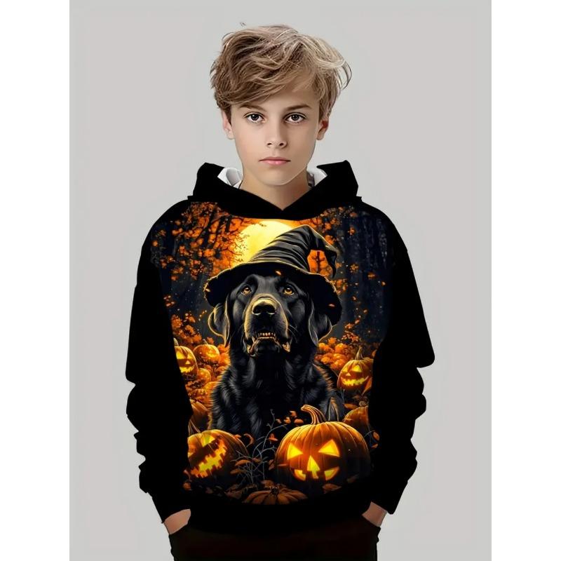 Children's Hoodie Halloween Animals Cartoon 3d Print Boy Sweatshirt Fashion Comfortable Girl Clothes Holiday Children's Clothing