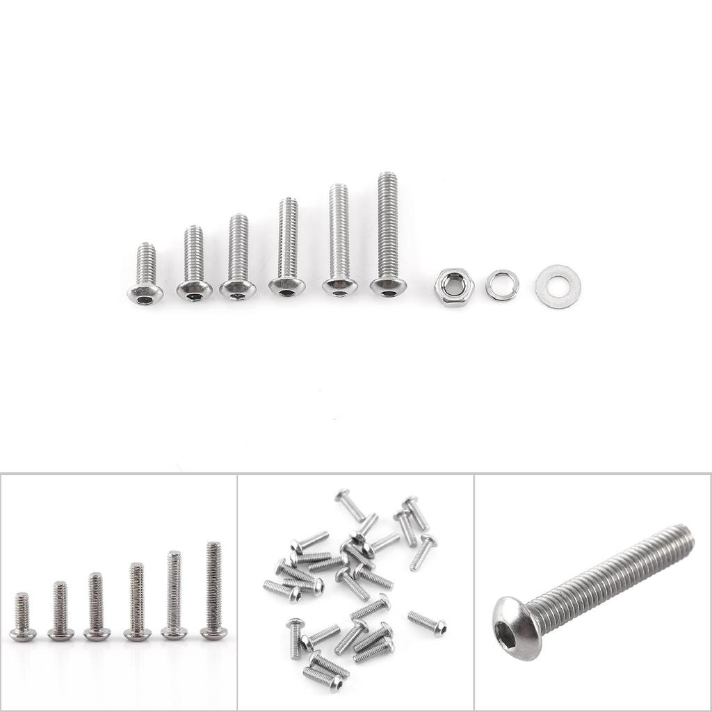 M3 304 Stainless Steel Hex Socket Screws   With Hex Nuts Washer Assortment(  Head)