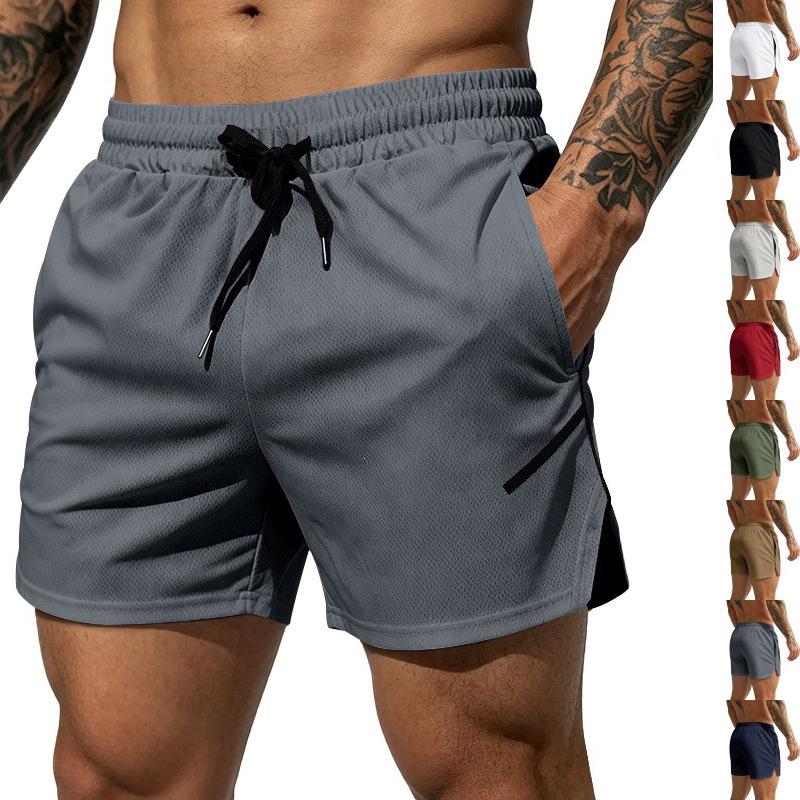 Pantaloncini Sportivi da Uomo in Rete ad Asciugatura Rapida Stile Europeo & Americano - Pantaloni Fitness Running Casual Traspiranti 3/4