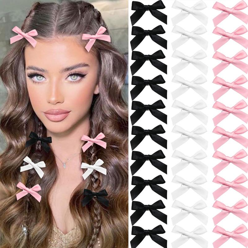 30 Pcs Bow Knot Decorations, 2.5 inch Ribbon Bows for Gift Wrapping, Crafts, Wedding Party Decor, All-Purpose Small Satin Bows