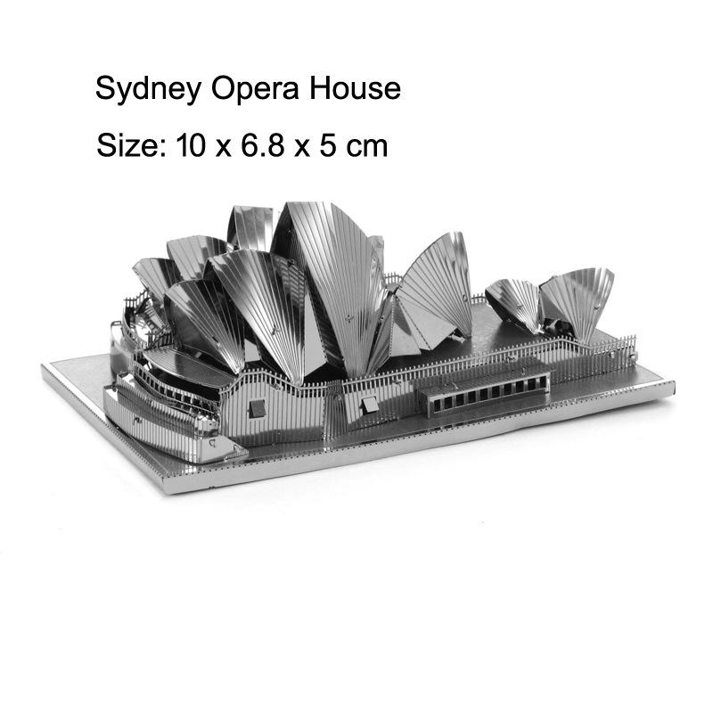 3D Metal Puzzle Architecture Series: Eiffel Tower, Lighthouse, White House, Sleeping Beauty Castle Assembly Model Birthday Gift.