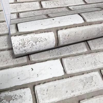 Retro Gray Brick Self-adhesive Wallpaper Restaurant Living Room Home Decoration Renovation Self-adhesive PVC Wallpaper Stickers