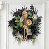 2023 New Halloween Mummy Wreath Countryside Door Hanger Wall Hanging Decor Window Decoration Simulation Garland