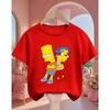 The Simpsons Cartoon Casual T Shirt Children Boys Girls Summer Cute Kawaii Crew Neck Fashion Street Tops
