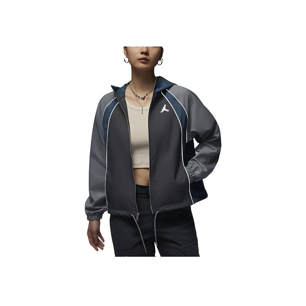 Nike FW24 Casual Comfortable Hooded Jacket Women Jackets Blue Gray HQ4890-060