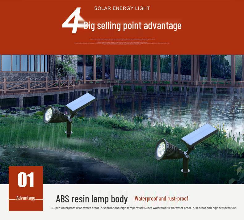 7-LED Solar Garden Spotlights for Outdoor Landscape and Lawn Lighting