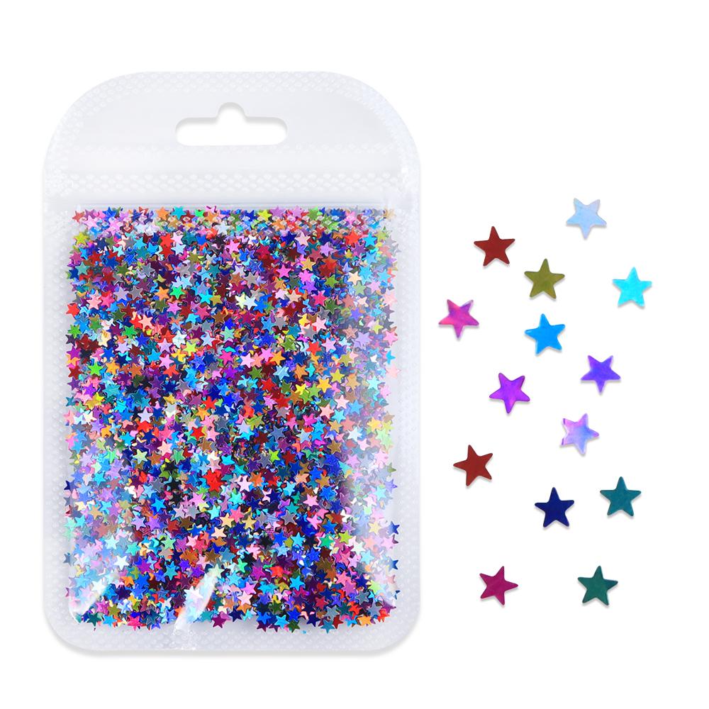 5g Laser Star Art Sequins - Five-Pointed Stars Nail Art Glitter Sequin Accessories, Holographic Pentagram Flake Nail Charms Decoration