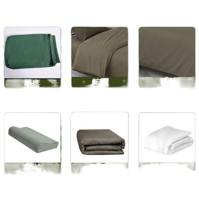 Army Green Cotton Quilt Three-Piece Bedding Set for Student Dormitory 