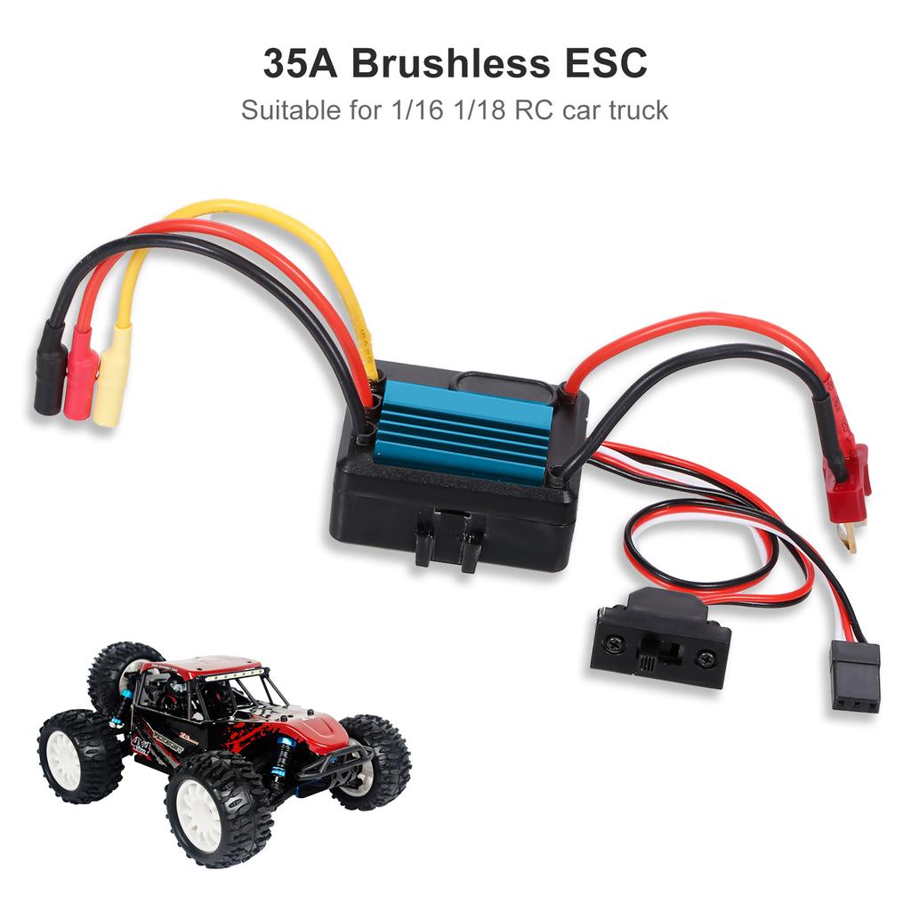 GOOLRC 35A Borstlös ESC Elektrisk Hastighetsregulator för 1/16 1/18 RC Bil Lastbil